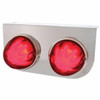 SS Light Bracket W/ Two 9 LED Dual Function GLO Style Watermelon Lights - Red LED / Red Lens