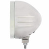 Stainless Steel Bullet Headlight Housing W/ Top Amber LED Signal & Embossed Strip -  For Peterbilt 359, 378, 379, 388, 389