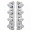 Ss Front Air Cleaner Bracket W/ 8X 19 LED Reflector Lights & Bezels - Amber Led/ Clear Lens - Pair