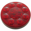 4 Inch Rnd 12 LED Stop, Turn, Tail Light Kit - Red LED / Red Lens