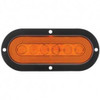 22 LED 6 Inch Oval Flange Mount Glo-Light - Turn Signal - Amber LED/ Amber Lens