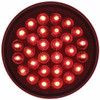 30 LED 4 Inch Round Stop, Turn & Tail Light - Red LED / Red Lens - Light Only