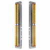 Ss Front Air Cleaner Bracket W/ 8X 14 LED 24 Inch Light Bars - Amber Led/ Amber Lens - Pair For Peterbilt 378, 379