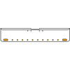 18 Inch 7 Gauge Chrome-Plated Steel Chrome Texas Square Bumper Kit With 2 Oval Clearance Light Amber/Amber For Freightliner Fl120/Fl132 2000-2002