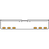 18 Inch 7 Gauge Chrome-Plated Steel Chrome Texas Square Bumper Kit With 6 Oval Clearance/ Marker/ Turn Light Amber/Clear For Freightliner Fl120/Fl132 2000-2002