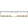 18 Inch 7 Gauge Chrome-Plated Steel Chrome Texas Square Bumper Kit With 8 Oval Turn/ Marker Light Amber/Clear For Freightliner Fl120/Fl132 2000-2002