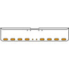 18 Inch 7 Gauge Chrome-Plated Steel Chrome Texas Square Bumper Kit With 8 Oval Clearance/ Marker/ Turn Light Amber/Clear For Freightliner Fl120/Fl132 2000-2002