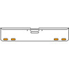 18 Inch 7 Gauge Chrome-Plated Steel Chrome Texas Square Bumper Kit With 4 Oval Clearance Light Amber/Amber For Freightliner Fl120/Fl132 2000-2002