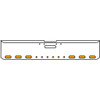 18 Inch 7 Gauge Chrome-Plated Steel Chrome Texas Square Bumper Kit With 6 Oval Turn/ Marker Light Amber/Clear For Freightliner Fl120/Fl132 2000-2002