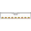 18 Inch 7 Gauge Chrome-Plated Steel Chrome Texas Square Bumper Kit With 9 Oval Turn/ Marker Light Amber/Clear For Freightliner Fl120/Fl132 2000-2002