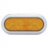 10 LED 6 Inch Oval Flange Mount Turn Signal Light W/ Bezel - Amber LED /Amber Lens