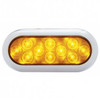 10 LED 6 Inch Oval Flange Mount Turn Signal Light W/ Bezel - Amber LED /Amber Lens