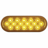 16 LED 6 Inch Oval Reflector Turn Signal Light - Amber LED/ Amber Lens