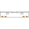 18 Inch 7 Gauge Chrome-Plated Steel Chrome Texas Square Bumper Kit With 4 Oval Clearance/ Marker/ Turn Light Amber/Clear For Freightliner Fl120/Fl132 2000-2002
