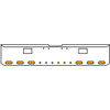 18 Inch 7 Gauge Chrome-Plated Steel Chrome Texas Square Bumper Kit With 6 Oval Clearance/ Marker/ Turn Light Amber/Clear For Freightliner Fl120/Fl132 2000-2002