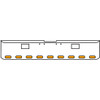 18 Inch 7 Gauge Chrome-Plated Steel Chrome Texas Square Bumper Kit With 9 Oval Clearance/ Marker/ Turn Light Amber/Clear For Freightliner Fl120/Fl132 2000-2002