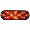 10 LED Oval Auxiliary Light - Red LED/ Chrome Lens