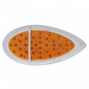 39 Diode Tear Drop Turn Signal Light W/ Chrome Flush Mount Bezel - Amber LED / Amber Lens