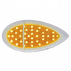 39 Diode Tear Drop Turn Signal Light W/ Chrome Flush Mount Bezel - Amber LED / Amber Lens