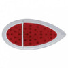 39 Diode Tear Drop Turn Signal Light W/ Chrome Flush Mount Bezel - Red LED / Red Lens