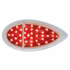 39 Diode Tear Drop Turn Signal Light W/ Chrome Flush Mount Bezel - Red LED / Chrome Lens