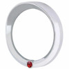 Chrome Plastic Signature Series Speed/Tachometer Gauge Bezel W/ Visor - Red Jewel  For Peterbilt
