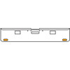 18 Inch 7 Gauge Chrome-Plated Steel Chrome Texas Square Bumper Kit With 2 Oval Turn/ Marker Light Amber/Clear For Freightliner Fl120/Fl132 2000-2002