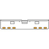 18 Inch 7 Gauge Chrome-Plated Steel Chrome Texas Square Bumper Kit With 6 Oval Turn/ Marker Light Amber/Clear For Freightliner Fl120/Fl132 2000-2002
