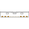 18 Inch 7 Gauge Chrome-Plated Steel Chrome Texas Square Bumper Kit With 6 Oval Clearance Light Amber/Amber For Freightliner Fl120/Fl132 2000-2002