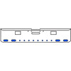 18 Inch 7 Gauge Chrome-Plated Steel Chrome Texas Square Bumper Kit With 4 Oval Dual Function Auxiliary Light Amber To Blue For Freightliner Fl120/Fl132 2000-2002