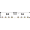 18 Inch 7 Gauge Chrome-Plated Steel Chrome Texas Square Bumper Kit With 8 Oval Clearance/ Marker/ Turn Light Amber/Clear For Freightliner Fl120/Fl132 2000-2002