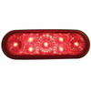 6 Inch 7 Diode Oval Reflector Stop, Turn & Tail Light - Red LED / Red Lens