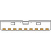 22 Inch 10 Gauge Chrome-Plated Steel Chrome Texas Square Bumper Kit With 9 Oval Pearl Park/Turn/Clearance Light Amber/Amber For Freightliner Fl120/Fl132 2000-2002