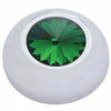 Chrome Compartment Knob Cover - Green Crystal By Swarovski  For Peterbilt