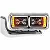 10 High Power LED Blackout Projection Headlight W/ Mounting Arm, Driver Side For Peterbilt 379