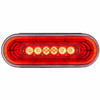 22 LED 6 Inch Oval Abyss Light Stop, Turn, Tail Light - Red Led/Clear Lens