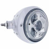 Chrome Guide 682C Style Headlight Assembly With LED Headlight And Dual Color Position Light Driver Side Horizontal Mount