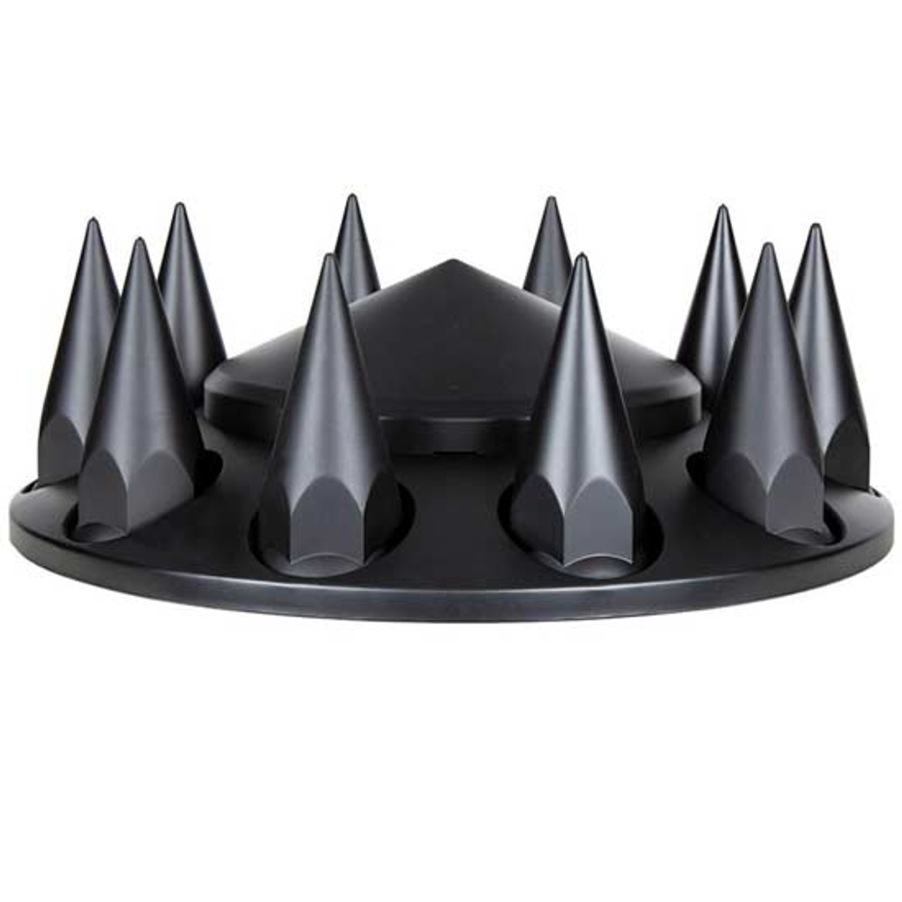 Matte Black Pointed Front Axle Cover W/ 33MM Spike Thread-on Nut