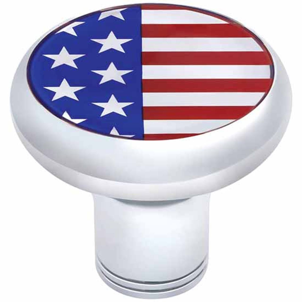 1 3/4 Inch Round Glossy Sticker W/ USA Flag Image And Peel And Stick For Up  Shift and Air Valve Knobs