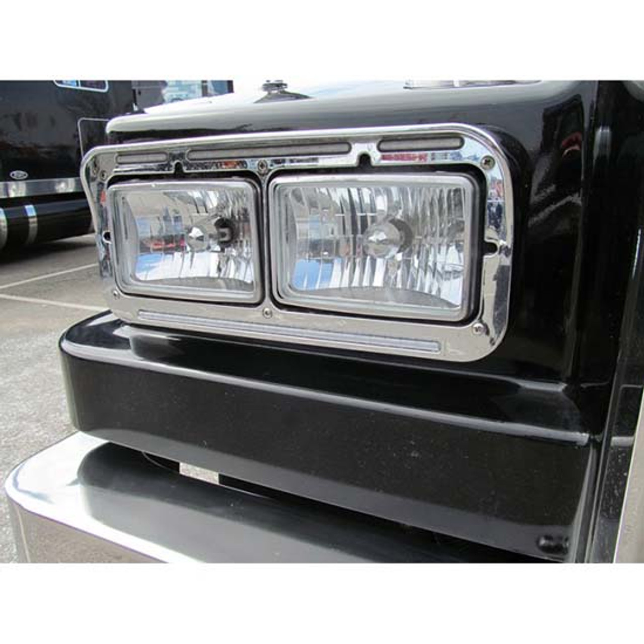 Headlight Bezel w/ Visor&LED -Peterbilt,Kenworth&Freightliner