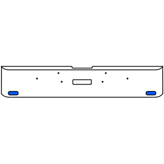 18 Inch 7-Gauge Chrome Plated Steel Texas Square Bumper Kit With Amber To Blue Aux Lights With Bezels And Visors For Freightliner Classic 2002-2007