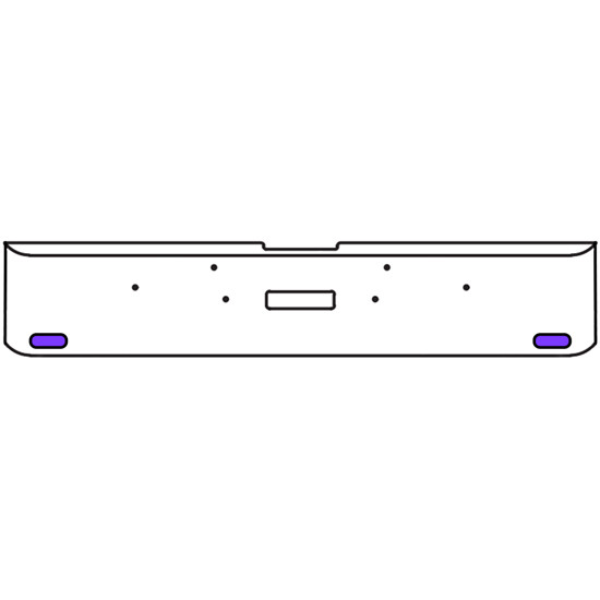 18 Inch 7-Gauge Chrome Plated Steel Texas Square Bumper Kit With Amber And Purple/Clear Lens With Bezels And Visors For Freightliner Classic 2002-2007