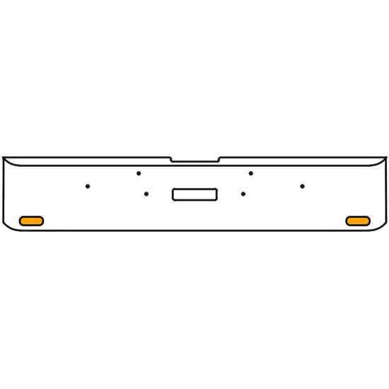 18 Inch 7-Gauge Chrome Plated Steel Texas Square Bumper Kit With Amber And White/Clear Lens With Bezels And Visors For Freightliner Classic 2002-2007