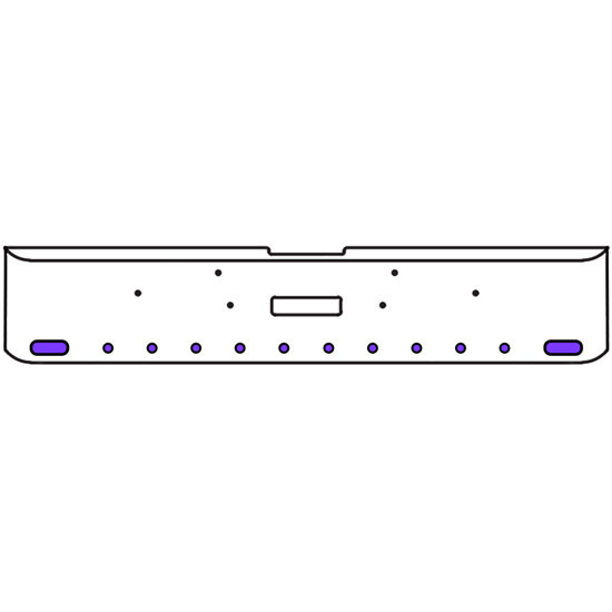 18 Inch 7-Gauge Chrome Plated Steel Texas Square Bumper Kit With Amber And Purple/Clear Lens With Bezels And Visors For Freightliner Classic 2002-2007