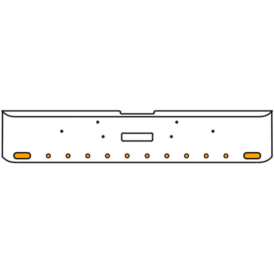 18 Inch 7-Gauge Chrome Plated Steel Texas Square Bumper Kit With Amber And White/Clear Lens With Bezels And Visors For Freightliner Classic 2002-2007