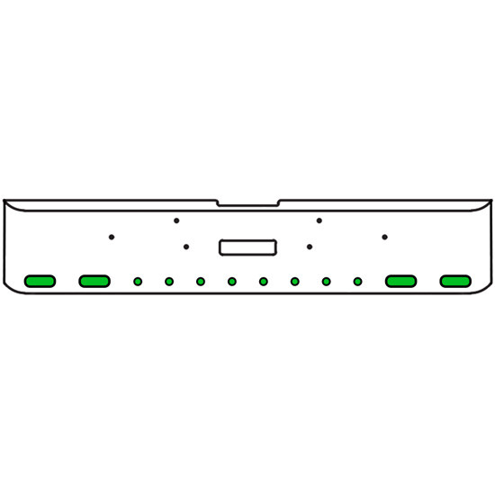 18 Inch 7-Gauge Chrome Plated Steel Texas Square Bumper Kit With Amber And Green/Clear Lens With Bezels For Freightliner Classic 2002-2007