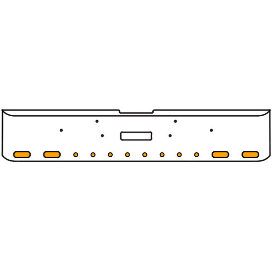 18 Inch 7-Gauge Chrome Plated Steel Texas Square Bumper Kit With Amber/Amber Lens With Bezels And Visors For Freightliner Classic 2002-2007