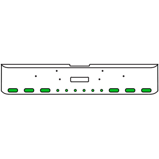 18 Inch 7-Gauge Chrome Plated Steel Texas Square Bumper Kit With Amber And Green/Clear Lens With Bezels For Freightliner Classic 2002-2007
