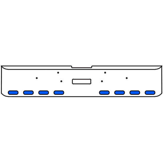 18 Inch 7-Gauge Chrome Plated Steel Texas Square Bumper Kit With Amber To Blue Aux Lights With Bezels And Visors For Freightliner Classic 2002-2007