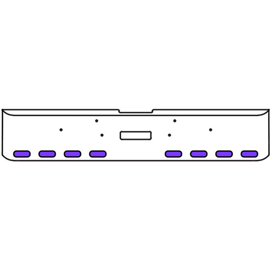 18 Inch 7-Gauge Chrome Plated Steel Texas Square Bumper Kit With Amber And Purple/Clear Lens With Bezels And Visors For Freightliner Classic 2002-2007